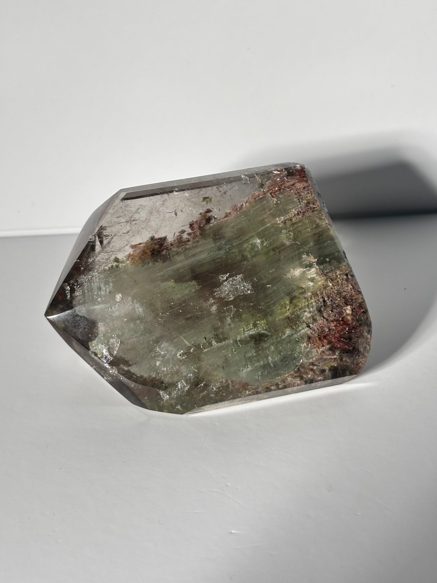 Large Collector’s Grade Bicolor Epidote x Green Amphibole Quartz Tower, Zambia