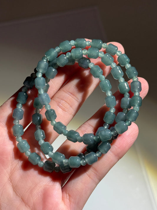 Blue Water Jade Bracelets, 6mm
