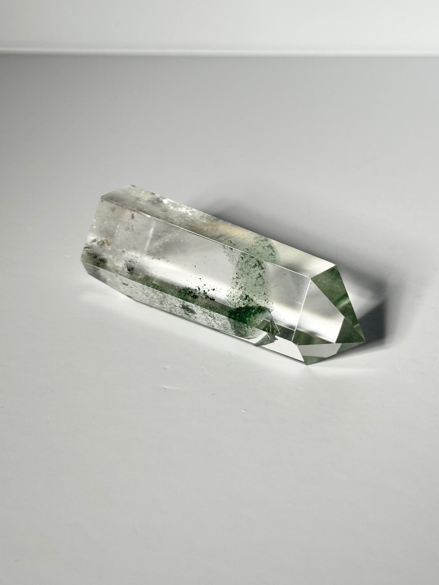 High Quality Water Clear Green Phantom Chlorite Tower, Brazil