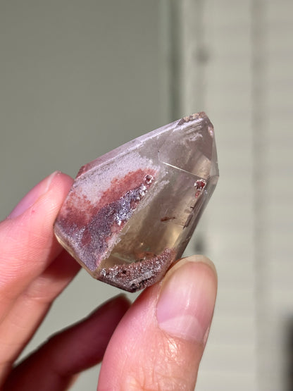 High Quality Pink White Phantom Lodalite Quartz Tower, Brazil