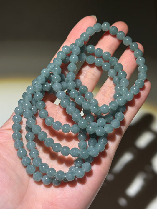Blue Water Jade Bracelets, 7mm