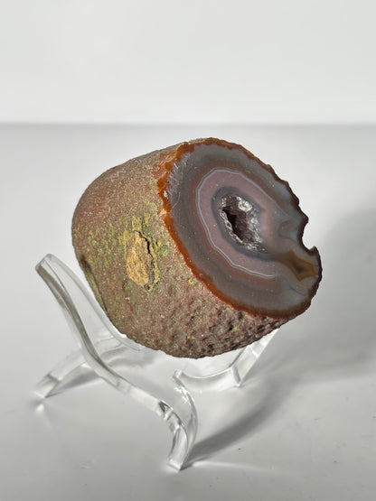 High Quality Druzy Pink Zhanguo Agate Pair, China