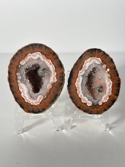 Unique Druzy Zhanguo Agate Pair, China