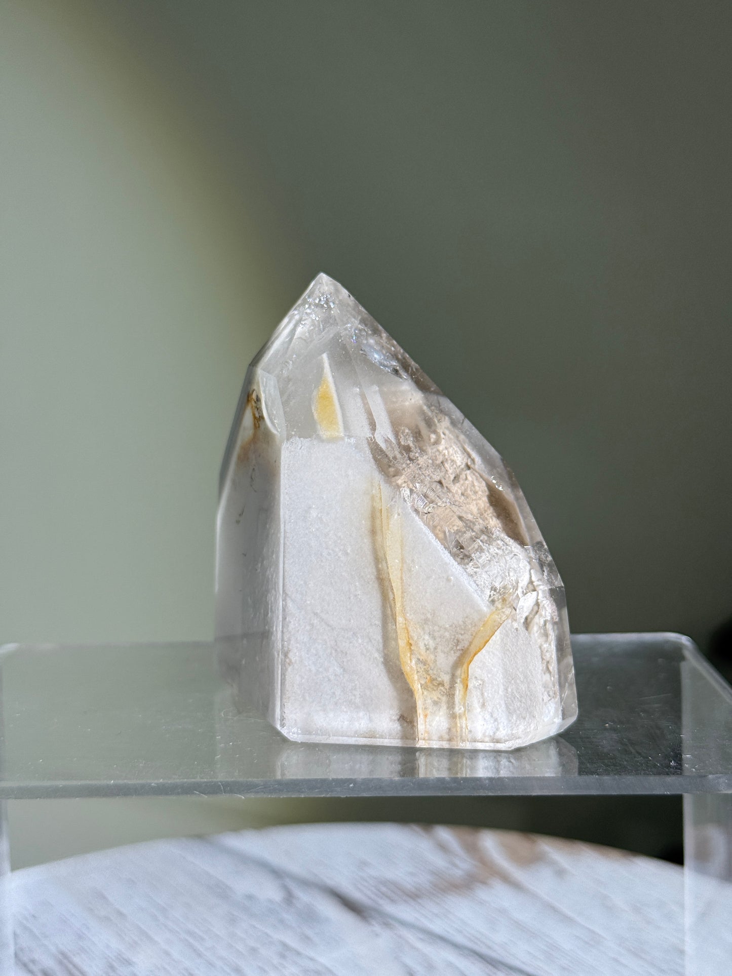 Large Chunky White Phantom Lodolite in Quartz Tower, Brazil