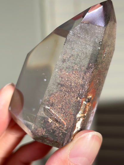 Chunky High Quality Water Clear Phantom Garden Quartz Tower, Brazil