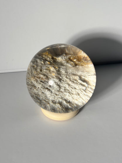 Collector’s Grade White Glittery Lodalite Quartz Sphere, Brazil