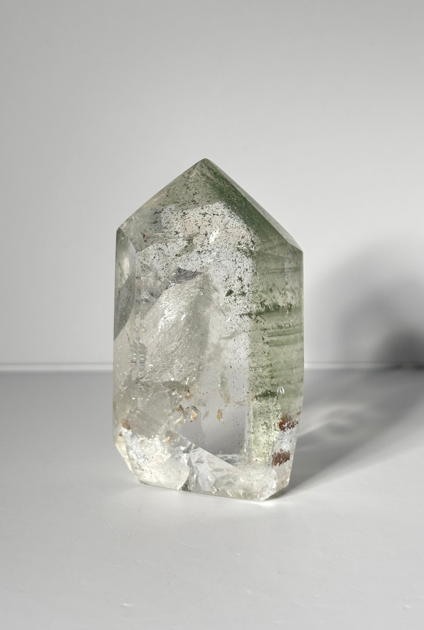 Rare Large Green Phantom Chlorite Tower With Big Penetrator, Brazil