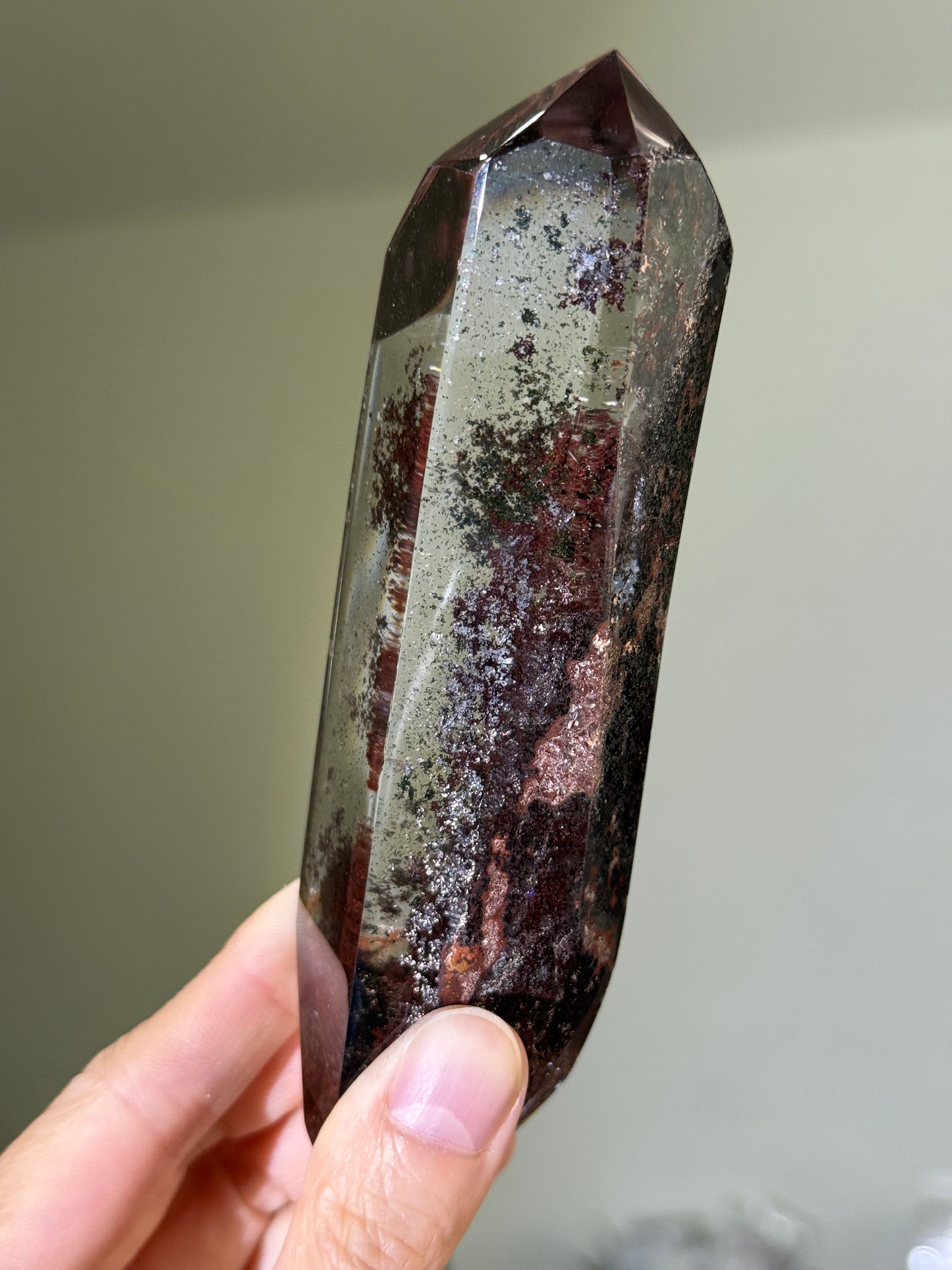 Garden Quartz Tower With Blue Angel Feather Inclusion, Brazil