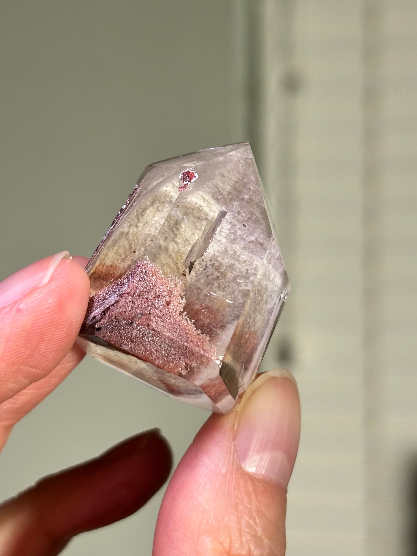 High Quality Pink White Phantom Lodalite Quartz Tower, Brazil