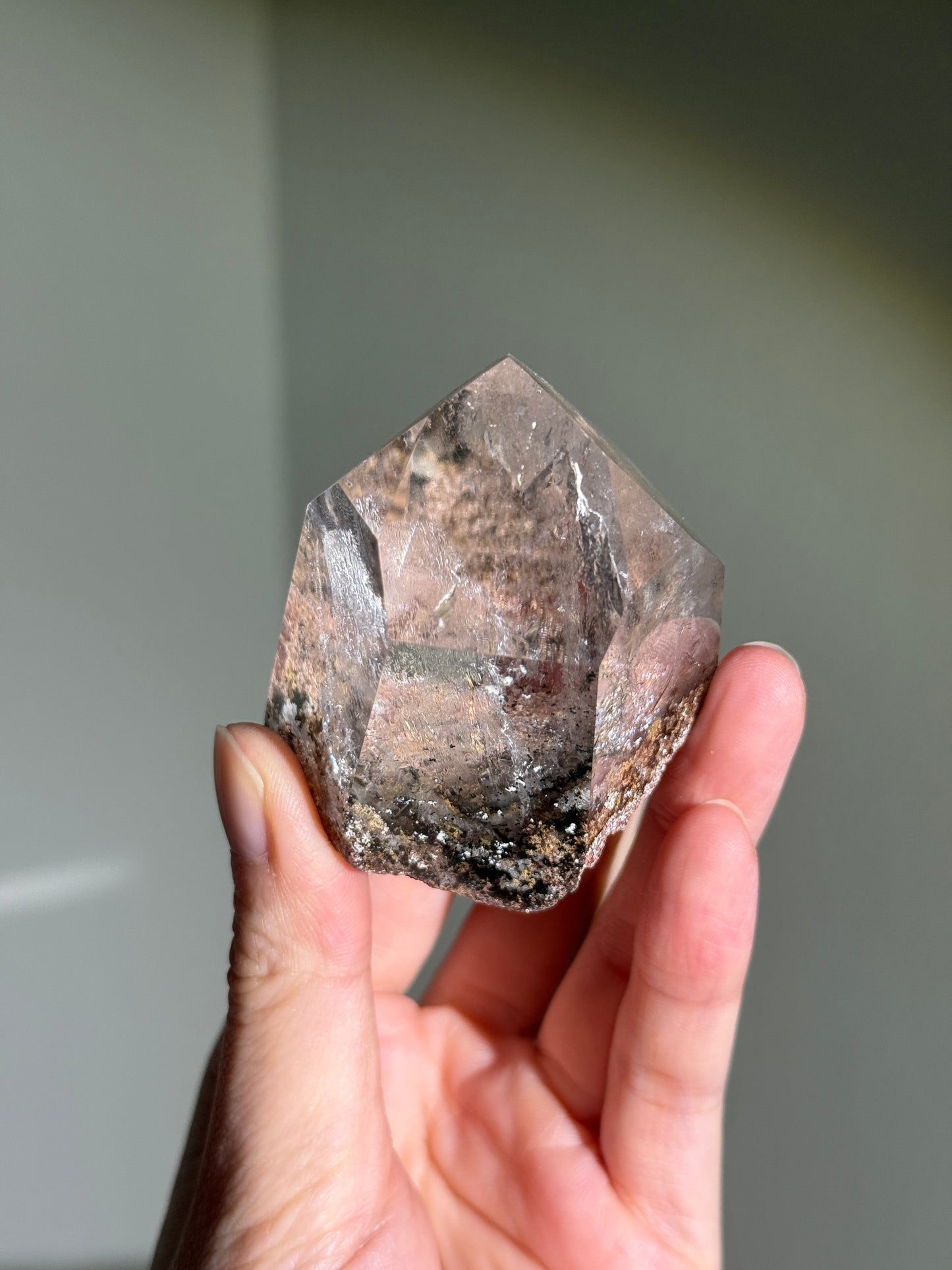 High Quality Large Pink Lodalite Quartz Point, Brazil
