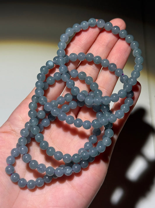 Blue Water Jade Bracelets, 6mm