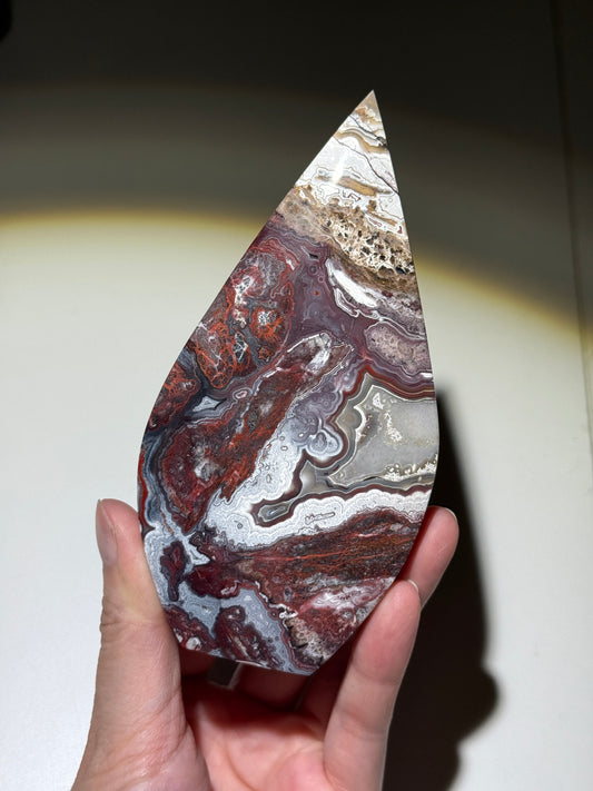 Large Mexican Lace Agate Flame, Mexico