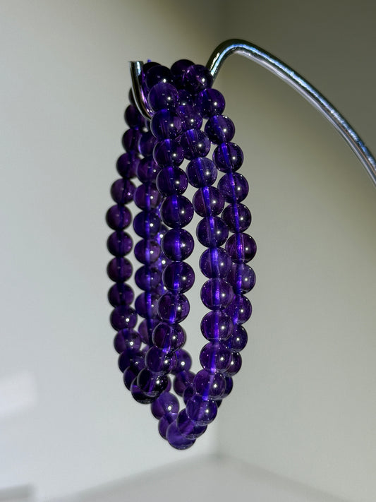 Deep Purple Juicy Amethyst Bracelets, 7.5mm