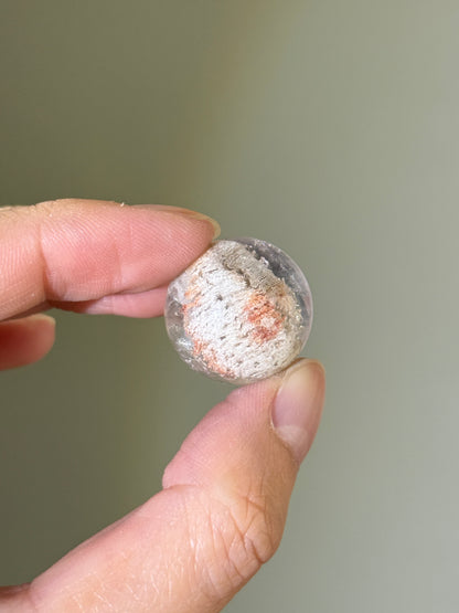 Uncommon White Lodalite With Manifestation Quartz, Crystal in Crystal Sphere, Brazil