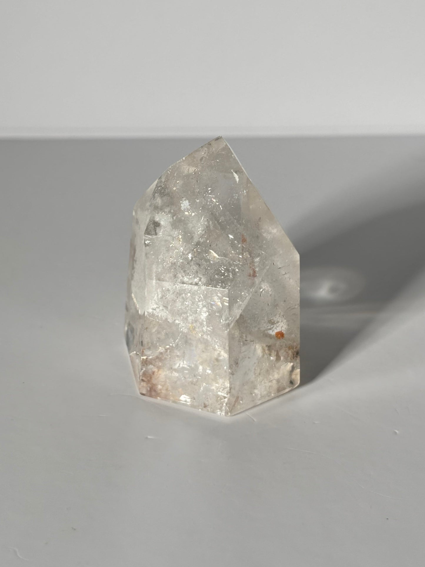 White Phantom Quartz Tower With Rainbow, Brazil