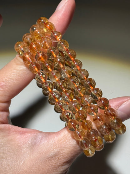 Natural Honey Citrine Bracelets, 7mm