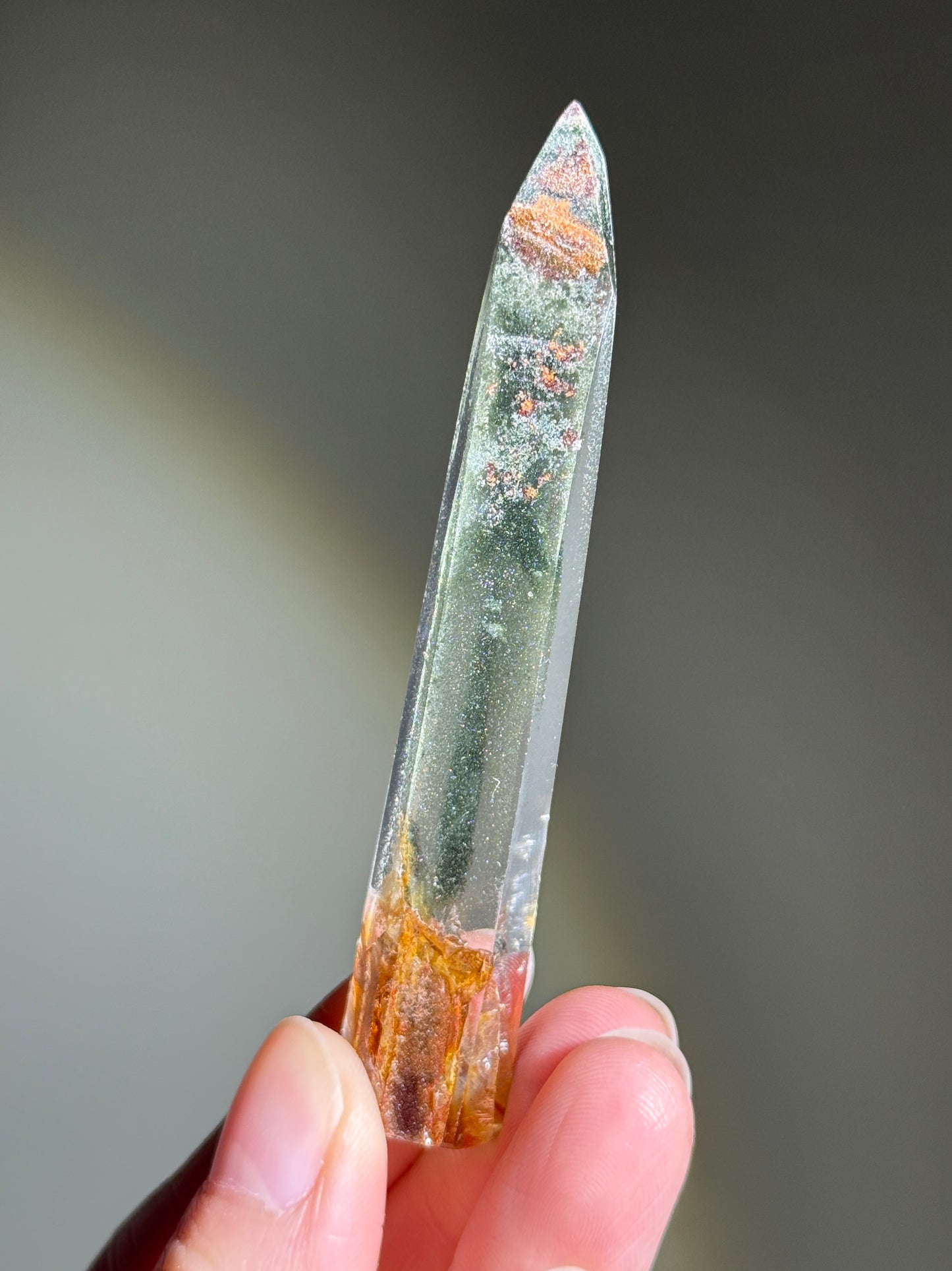 High Quality Shimmery Skinny Green Chlorite Tower, Brazil