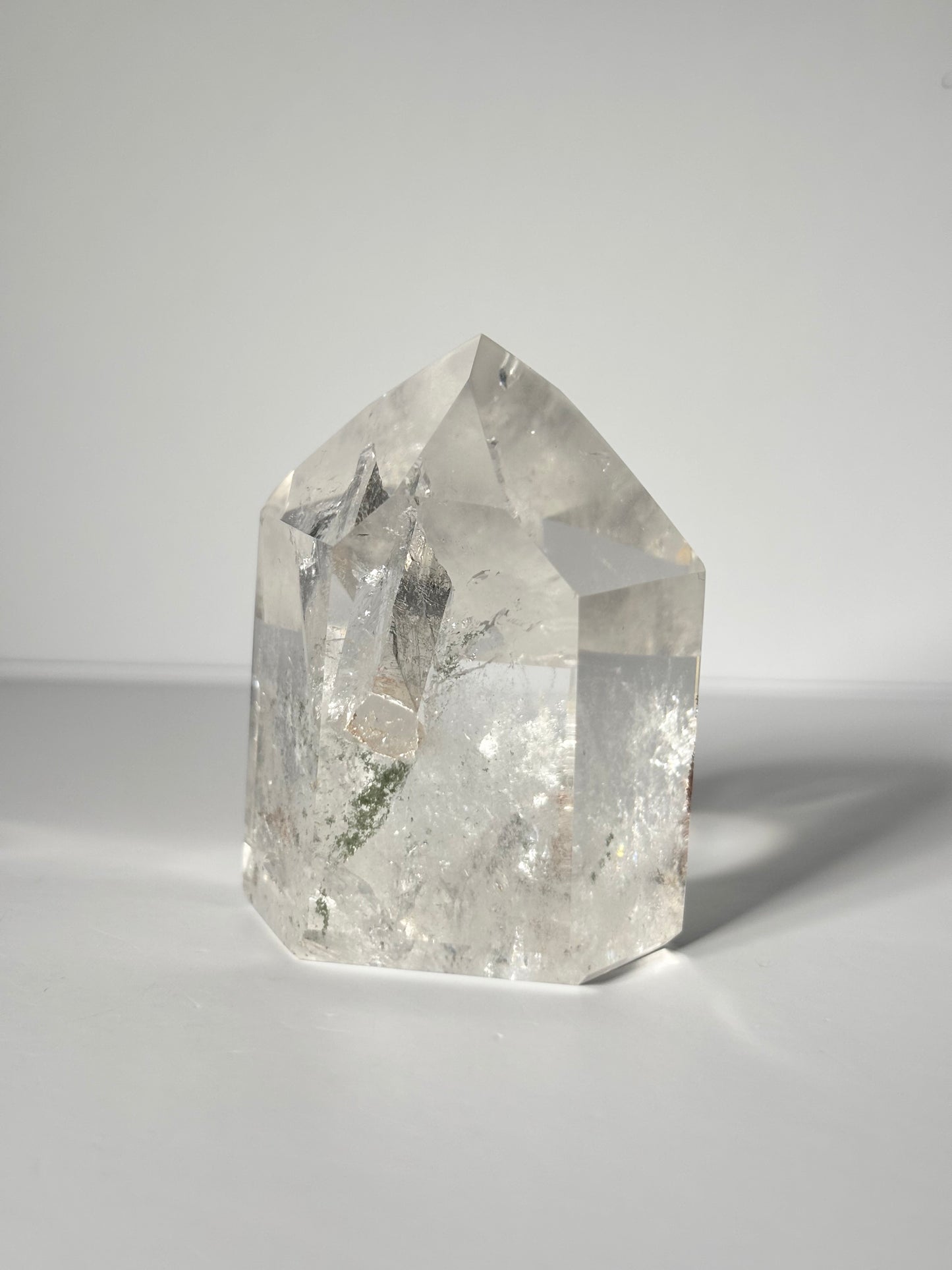 Large Rare Manifestation Quartz (Crystal in Crystal) Tower With Green Chlorite, Brazil