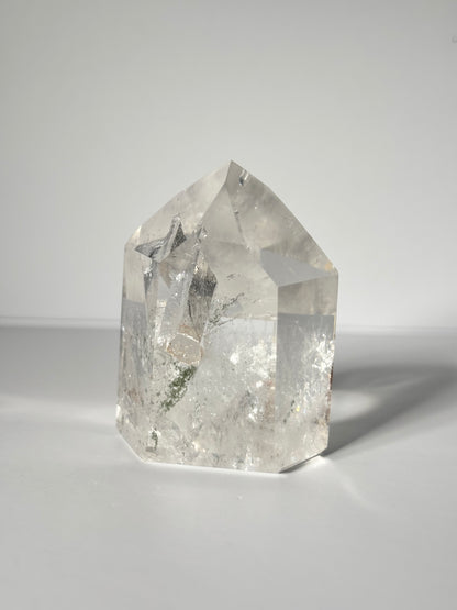 Large Rare Manifestation Quartz (Crystal in Crystal) Tower With Green Chlorite, Brazil