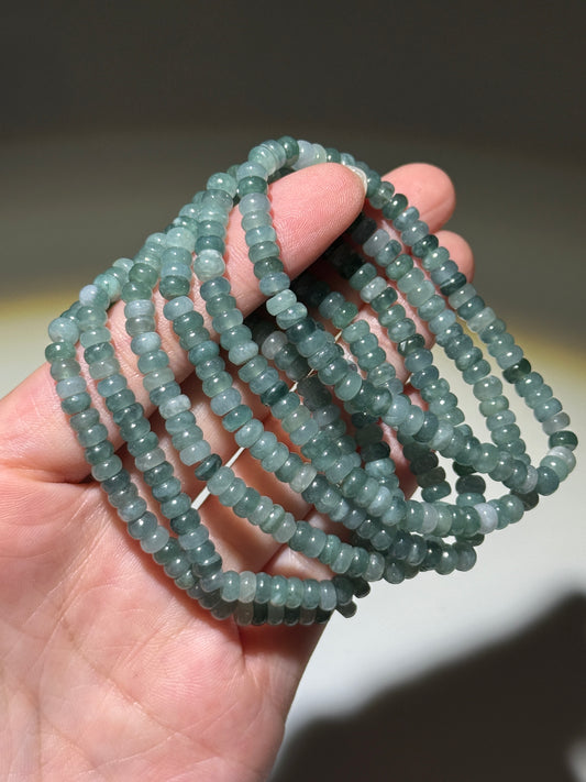 Blue Water Jade Bracelets, 5mm, Rondelle Beads