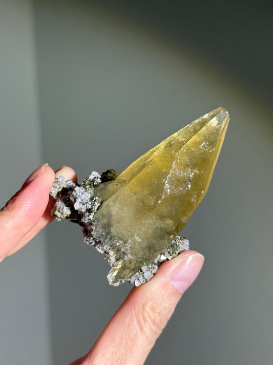 High Quality Sweetwater Mine Honey Calcite On Dolomite With Chalcopyrite, USA