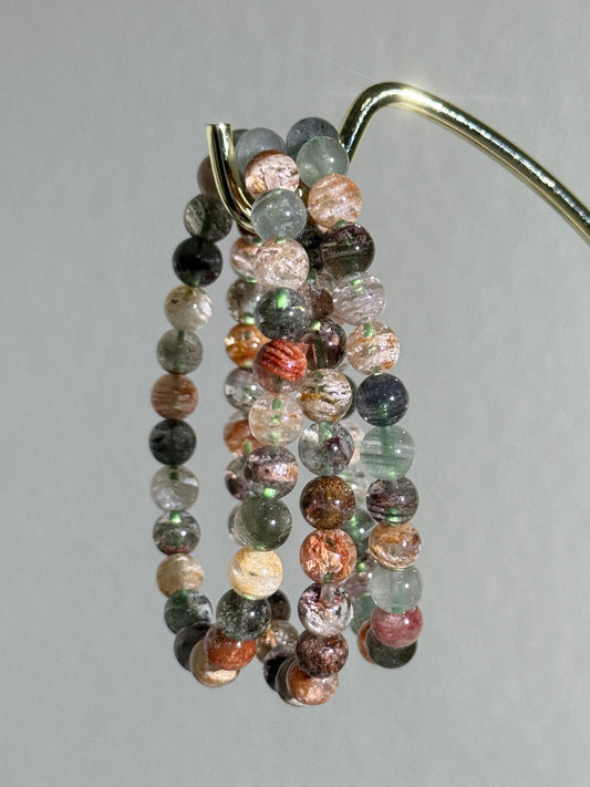 Colorful Layered Garden Quartz Bracelets, 7mm