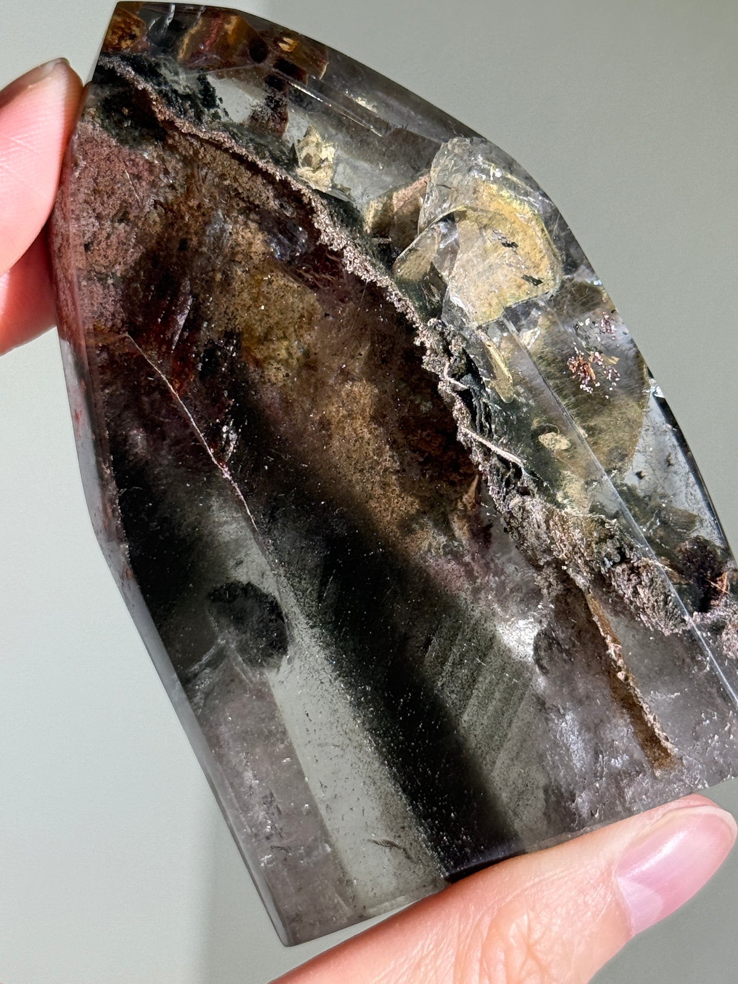 High Quality Rare Garden Quartz Freeform With Mica Inclusion, Zambia