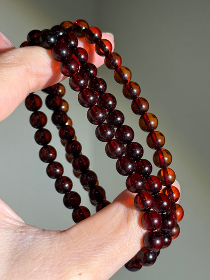 Genuine Blood Amber Bracelets, 6-6.5mm