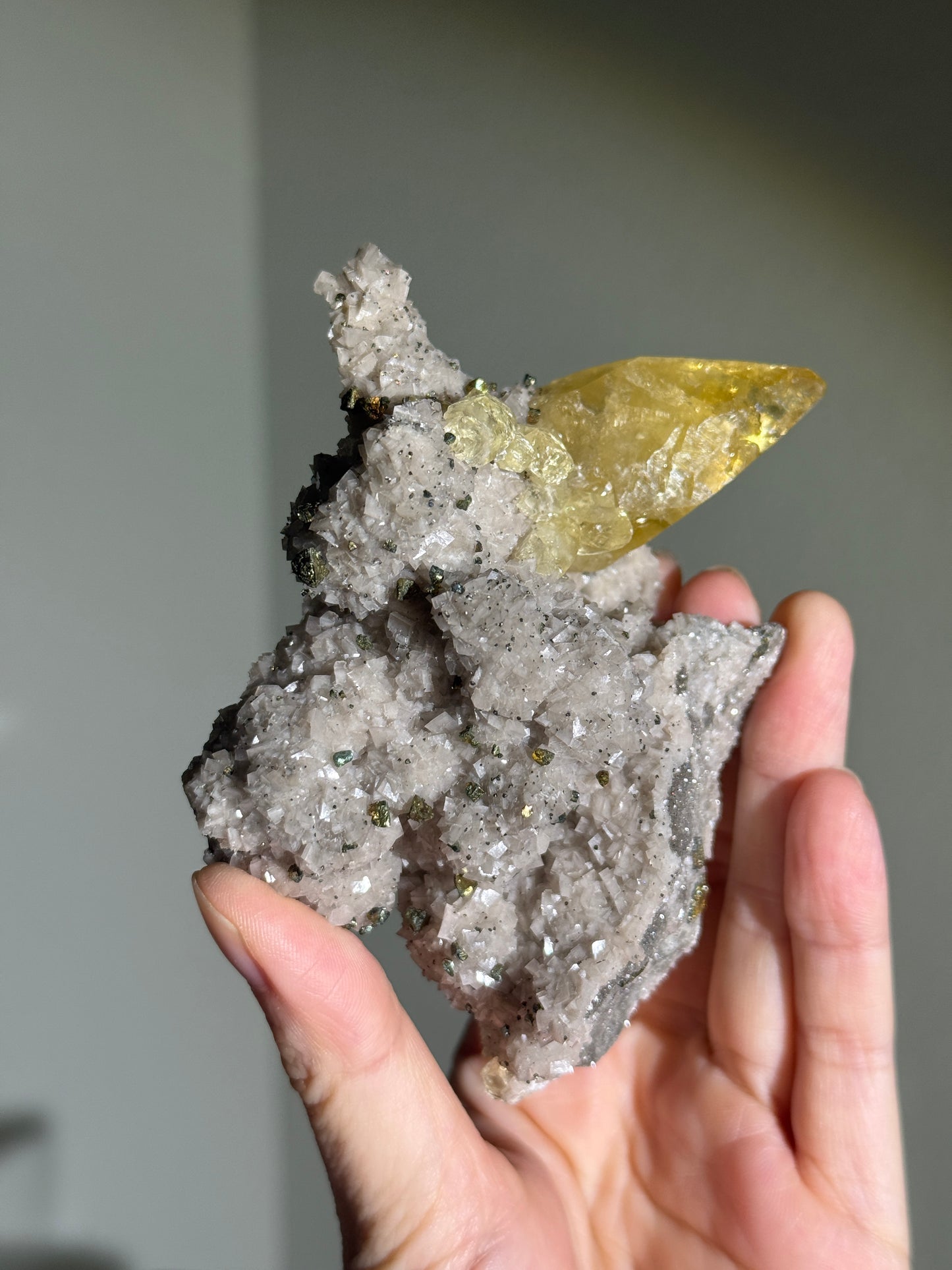 High Quality Large Sweetwater Mine Honey Calcite On Dolomite With Chalcopyrite, USA