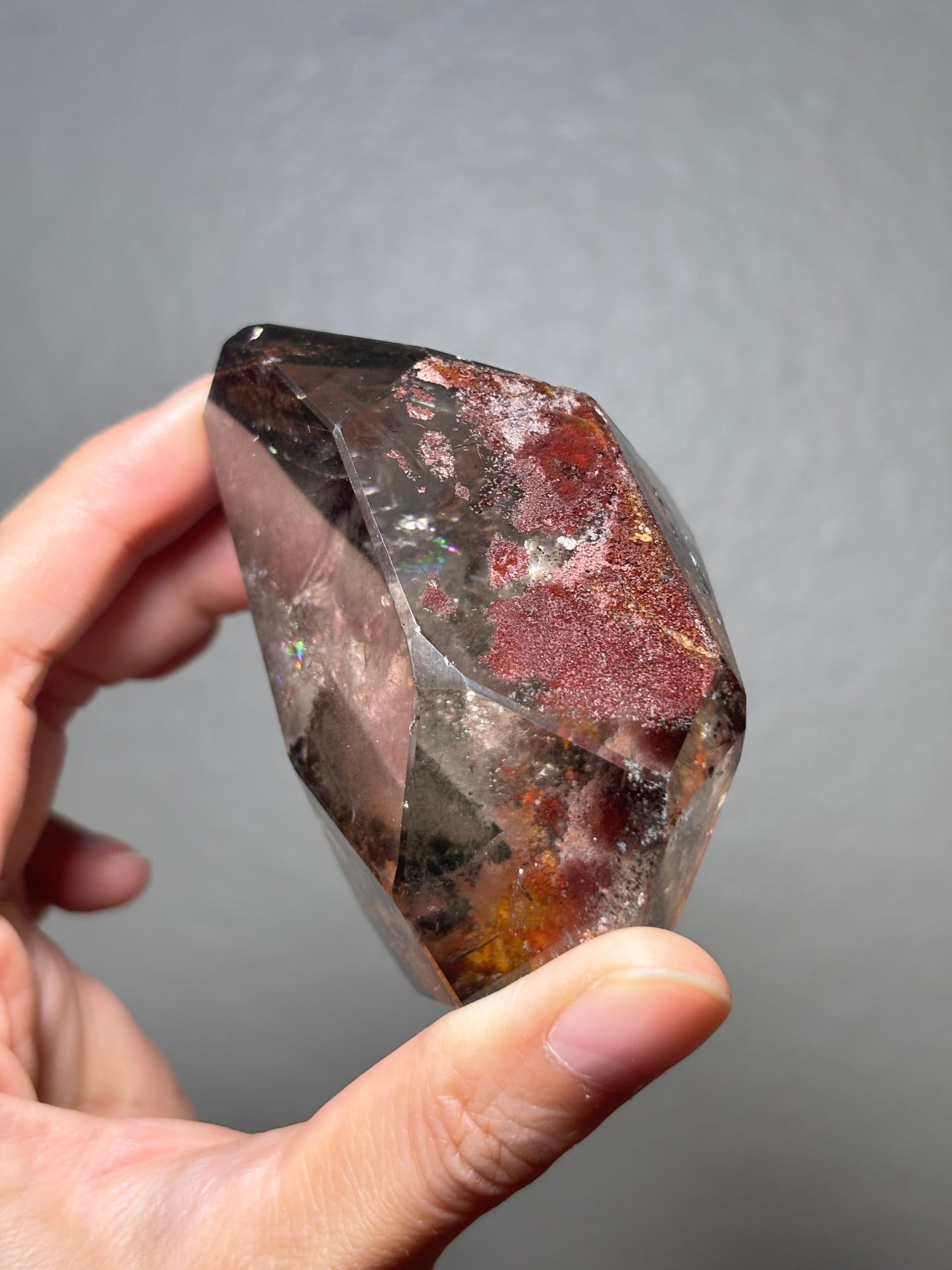 Large Colorful Garden Quartz Freeform With Rainbow, Zambia