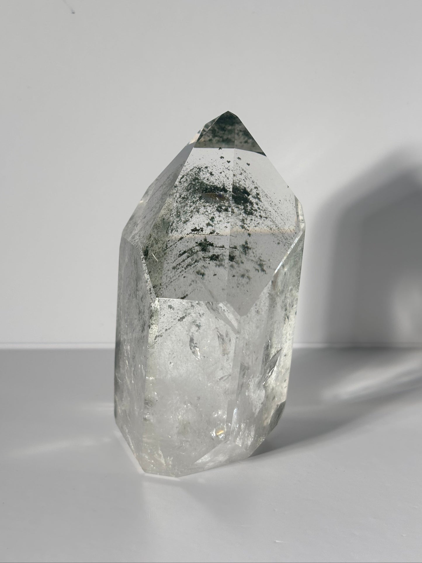 Large Dark Green Phantom Chlorite Tower, Brazil