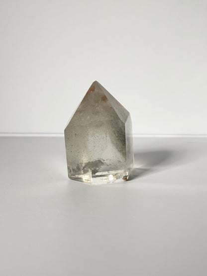Rare Funky Grey Phantom Quartz Tower With Penetrator, Brazil