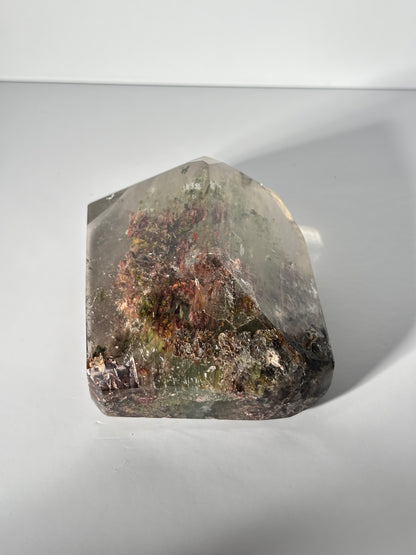 Large Collector’s Grade Bicolor Epidote x Green Amphibole Quartz Tower, Zambia