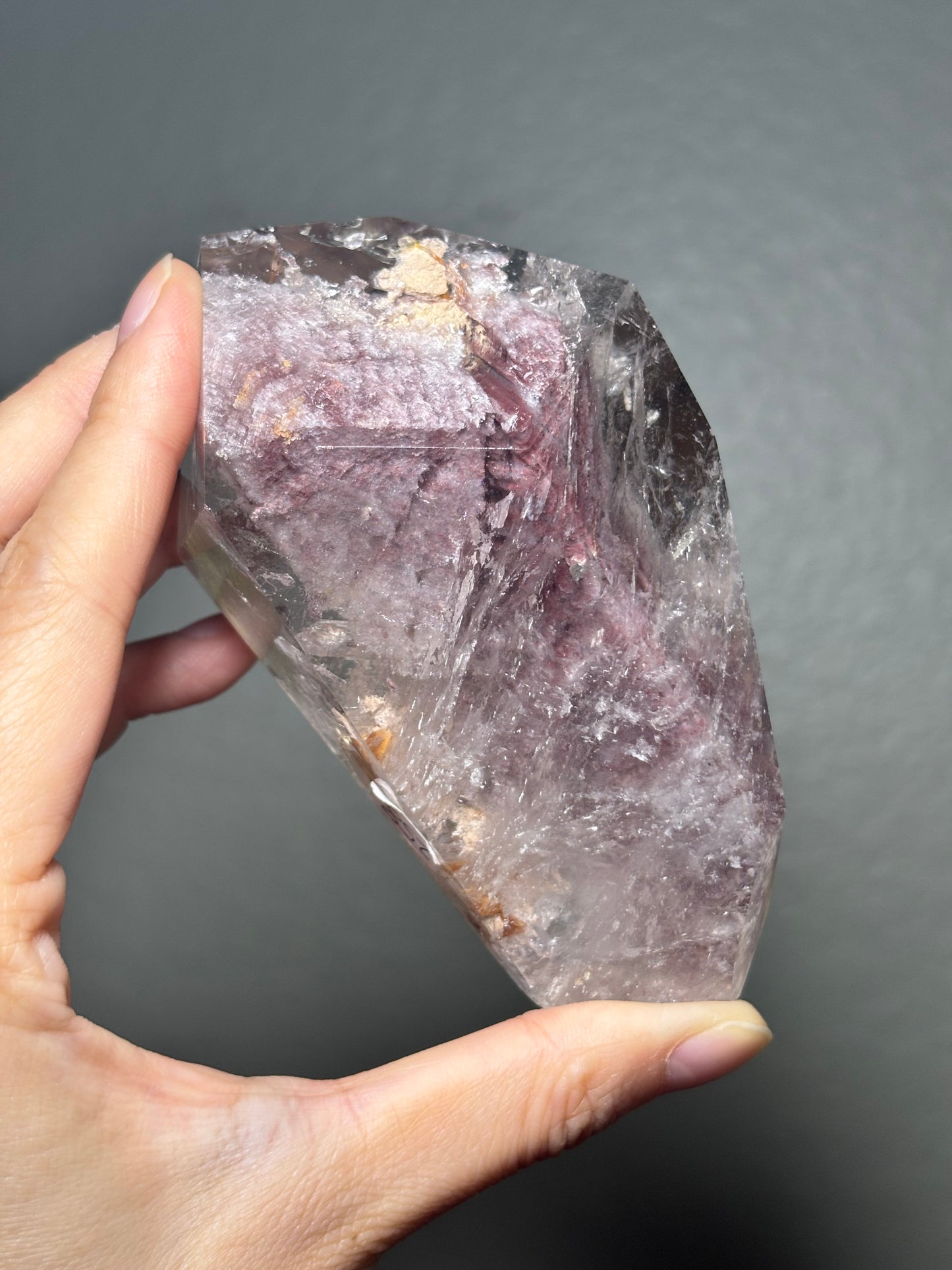Large Rare Pink Lithium Double Terminated Freeform With Manifestation Quartz, Brazil
