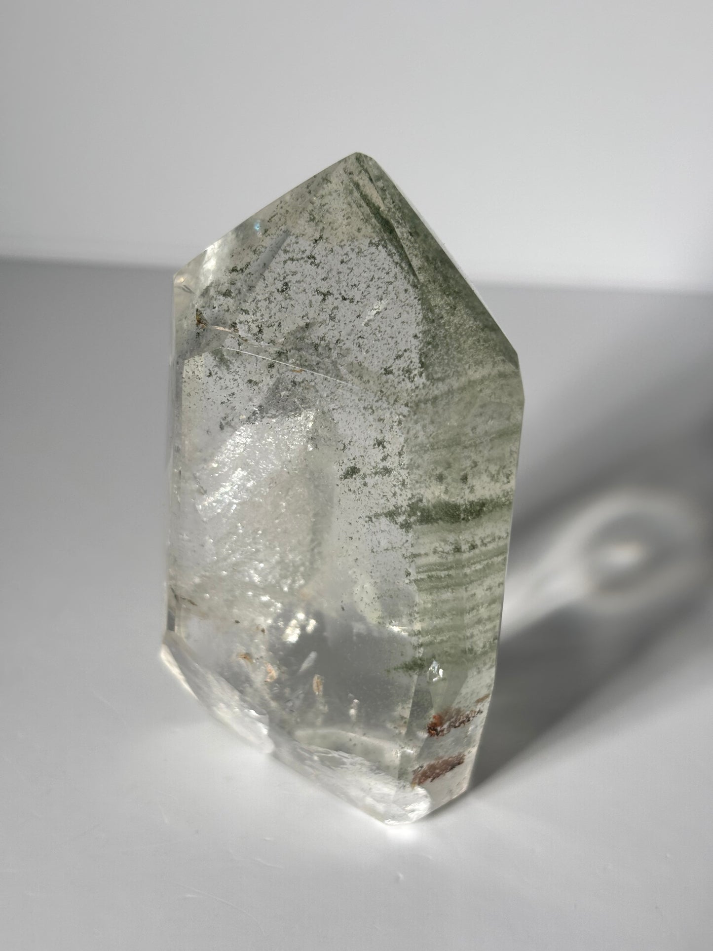 Rare Large Green Phantom Chlorite Tower With Big Penetrator, Brazil