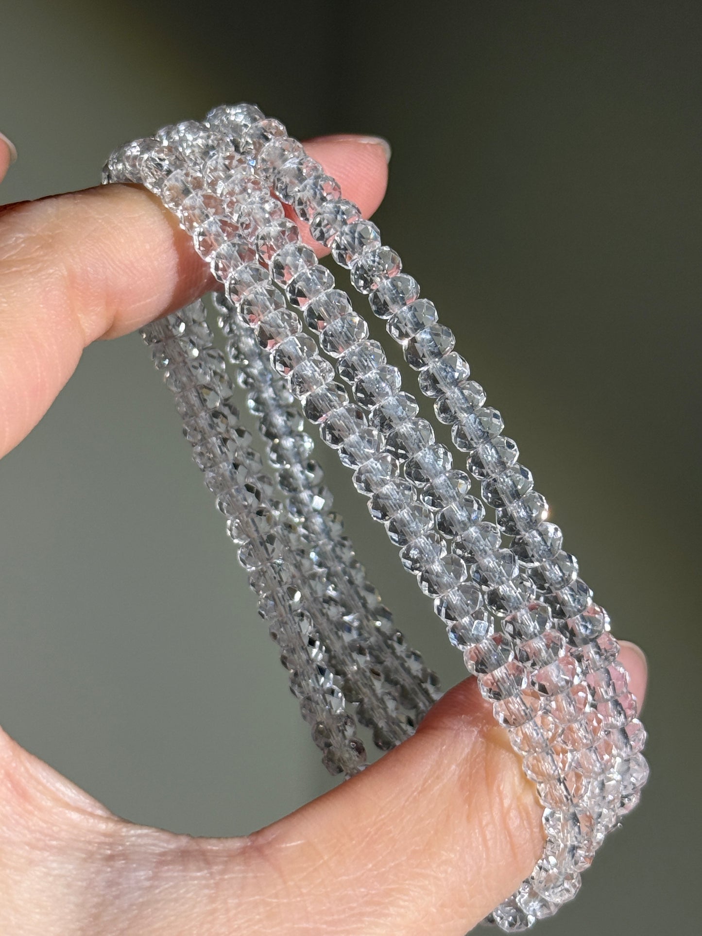 Faceted Clear Quartz Bracelets, 5mm