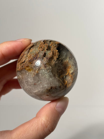 High Quality Vibrant Yellow Green Layered Lodalite Sphere, Zambia