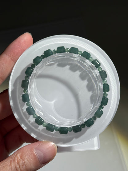 Blue Water Jade Bracelets, 6mm