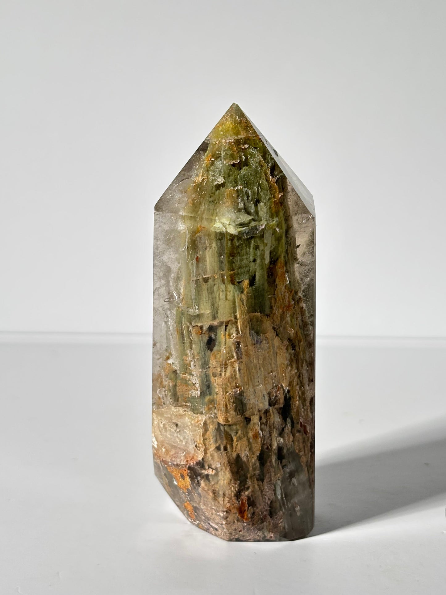 High Quality Rare Bright Green & Yellow Lodalite Quartz Tower, Zambia