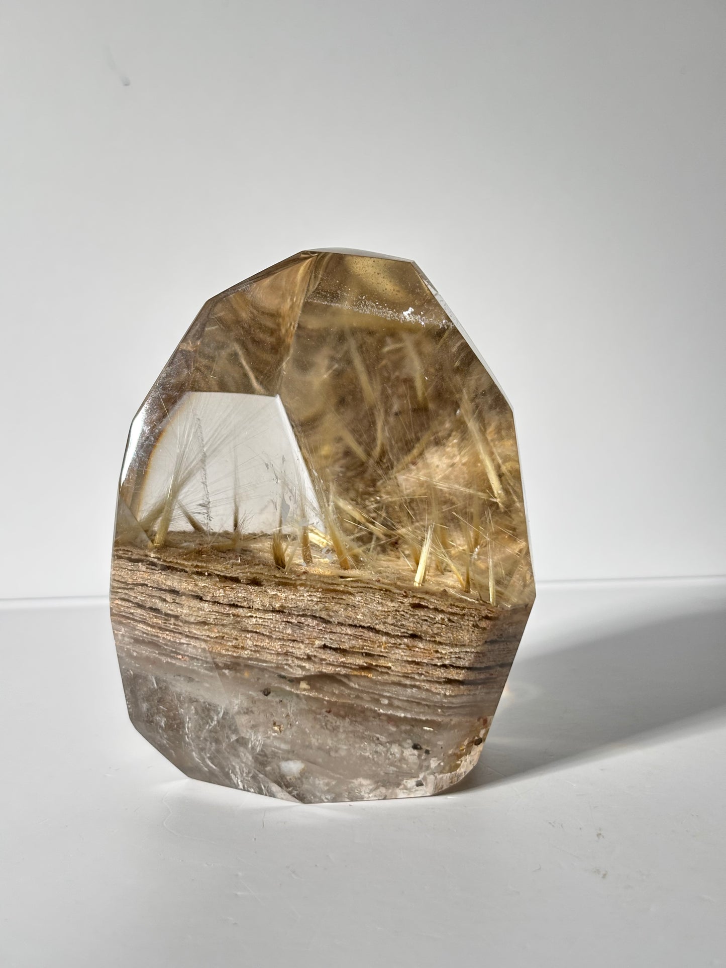 Statement Golden Starburst Rutile on Layered Lodalite Freeform