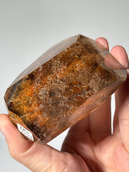 Statement Rare Orange Lodalite With Silver Starburst Rutile Freeform, Brazil