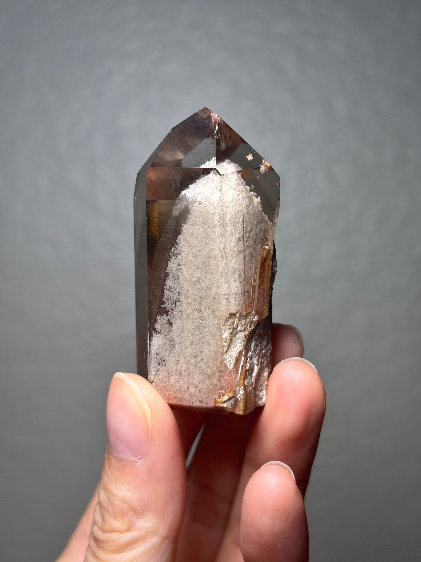High Quality Water Clear Phantom Smoky Quartz With Phantom Pink Lodalite Tower, Brazil