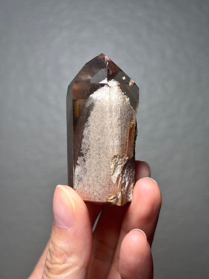 High Quality Water Clear Phantom Smoky Quartz With Phantom Pink Lodalite Tower, Brazil