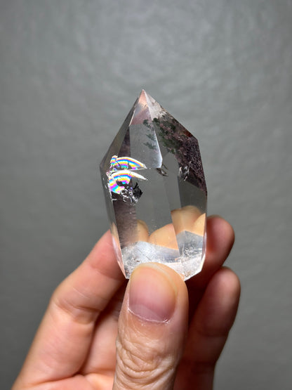 Chunky Water Clear Purple Lodalite Quartz Tower With Rainbow, Brazil