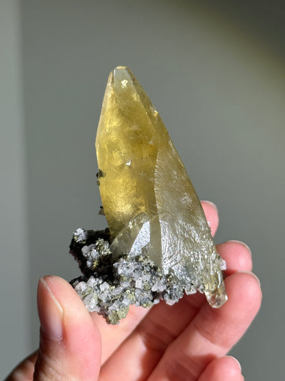 High Quality Sweetwater Mine Honey Calcite On Dolomite With Chalcopyrite, USA