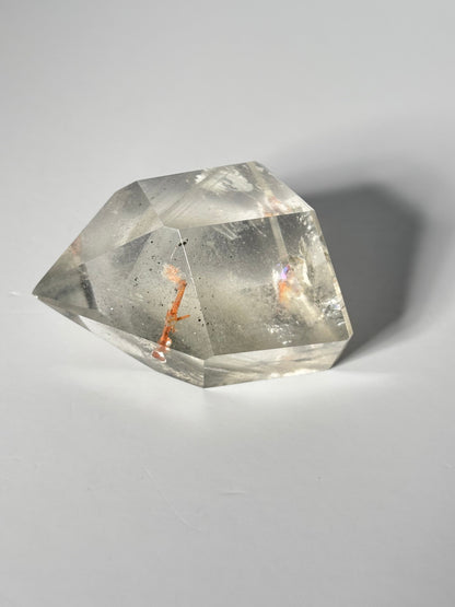 Rare Funky Grey Phantom Quartz Tower With Penetrator, Brazil