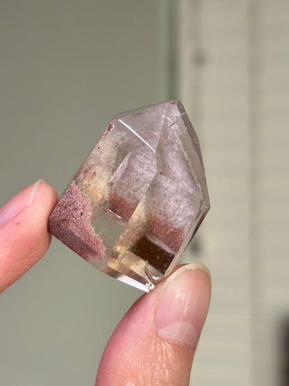 High Quality Pink White Phantom Lodalite Quartz Tower, Brazil