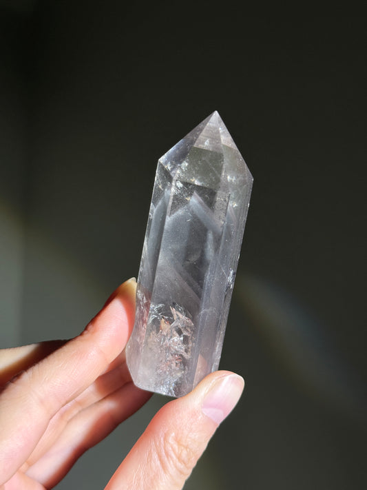 Rare Gray & Pink Phantom Chlorite Tower, Brazil