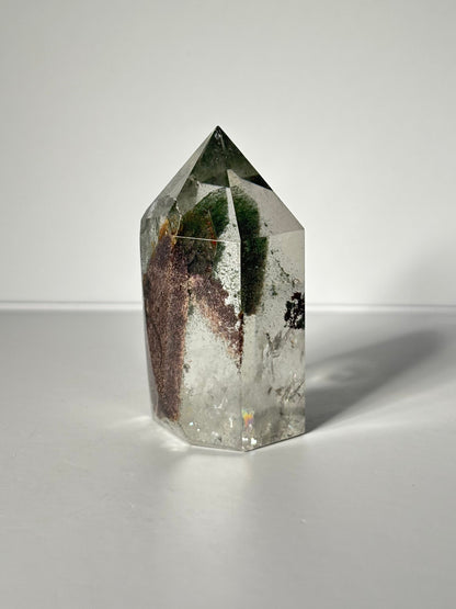 High Quality Green Phantom Chlorite & Lodalite Tower, Brazil