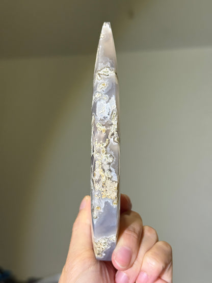 Large Druzy Moss Agate Flame